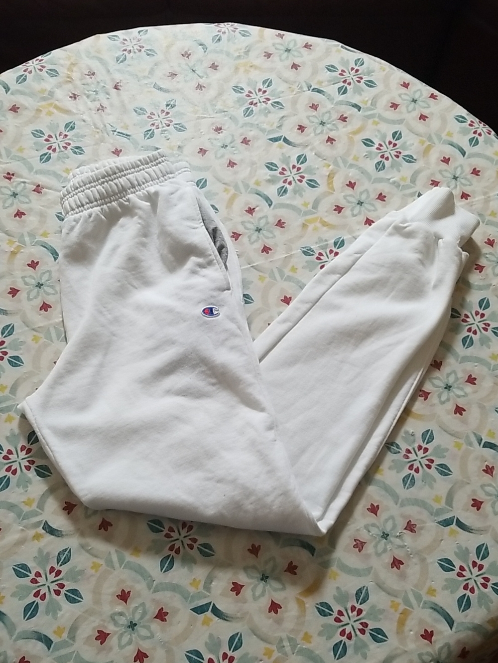 Champion Authentic Athleticwear White Joggers  with Logo Size Small